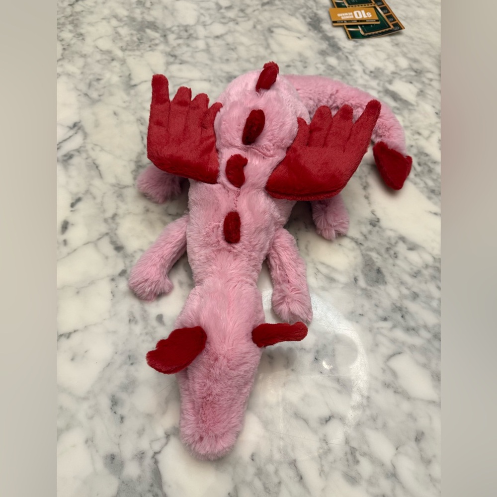 Jellycat Pink and Red Heart Dragon